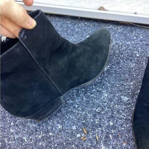 Goth y2k indie normcore gorpcore fisherman Black Suede Ankle Boots 39.5/9.5 - Picture 4 of 12